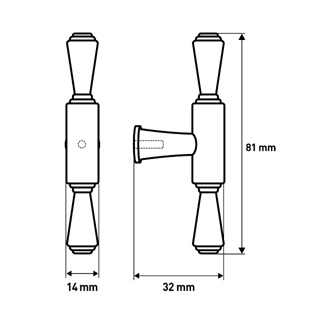 Ручка мебельная Larvij, 81x32x14 мм, черный, L4.knob16BL - Фото 7