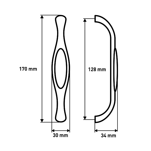 Ручка мебельная Larvij Скоба, 128 мм, xром / белый, L4.002.128CH - Фото 3