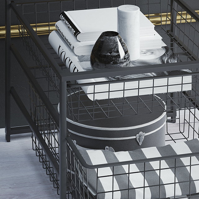 Корзина проволочная Larvij, 555x85x410 мм, черный, L9529BL(N) - Фото 5