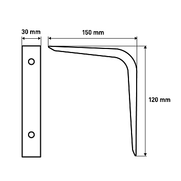 Кронштейн Larvij Усиленный, 24x150x125 мм, белый, L7501WH