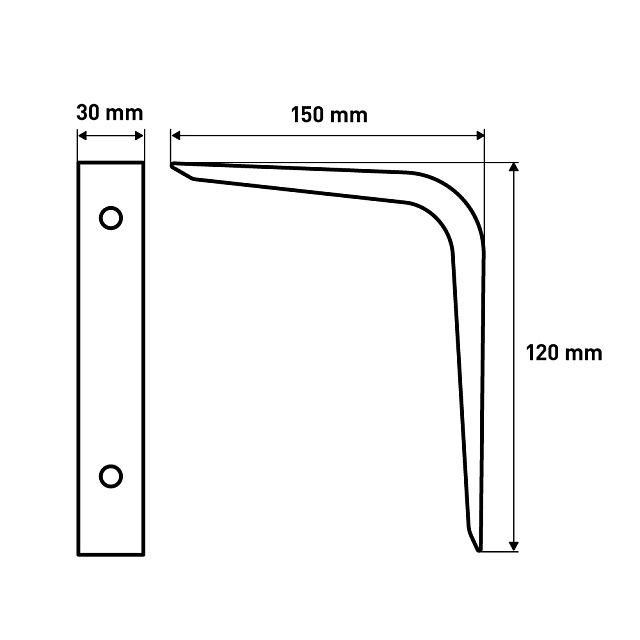 Кронштейн Larvij Усиленный, 24x150x125 мм, белый, L7501WH - Фото 2