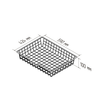 Корзина проволочная на трении Larvij, 590x100x424 мм, белый, L9539WH