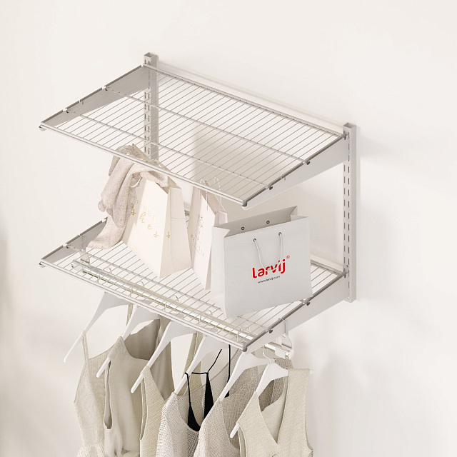 Комплект гардеробной системы Larvij, 630x500x440 мм, белый, LWK406WH - Фото 3