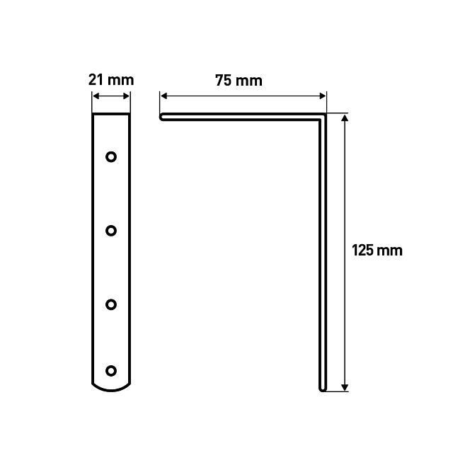 Кронштейн Larvij Угловой, 75x20x125 мм, белый, L7652WH - Фото 6