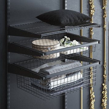 Корзина проволочная Larvij, 555x85x410 мм, черный, L9529BL(N)